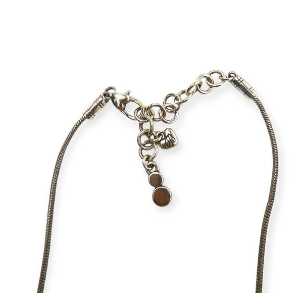 BRIGHTON JN1492 LONDON GROOVE NECKLACE  Pendant Swarovskl Silver Scroll - Picture 4 of 5